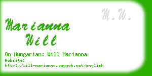 marianna will business card